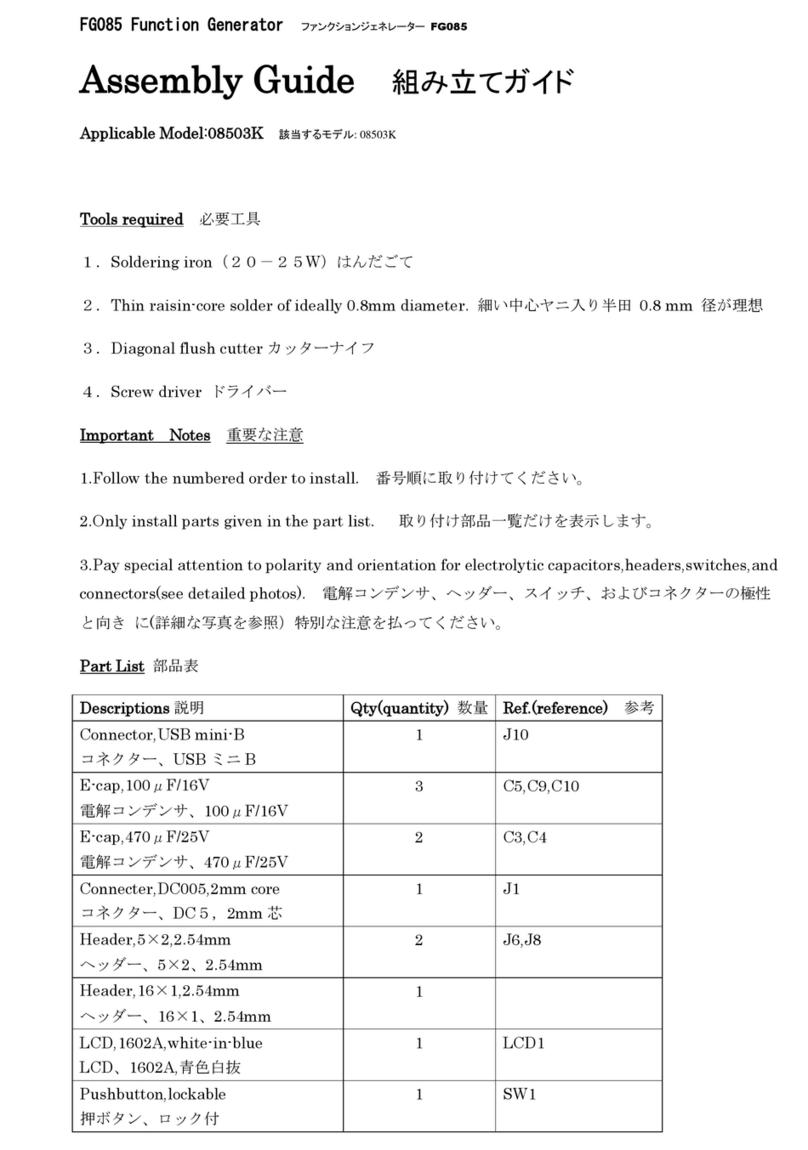 JYE Tech FG085 Function Generator Assembly guide JYE Tech FG085 Function Generator Assembly guide