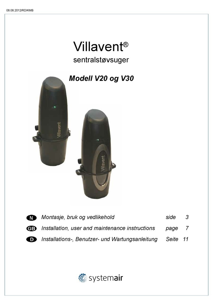 System air villavent V20 installation, user and maintenance instructions