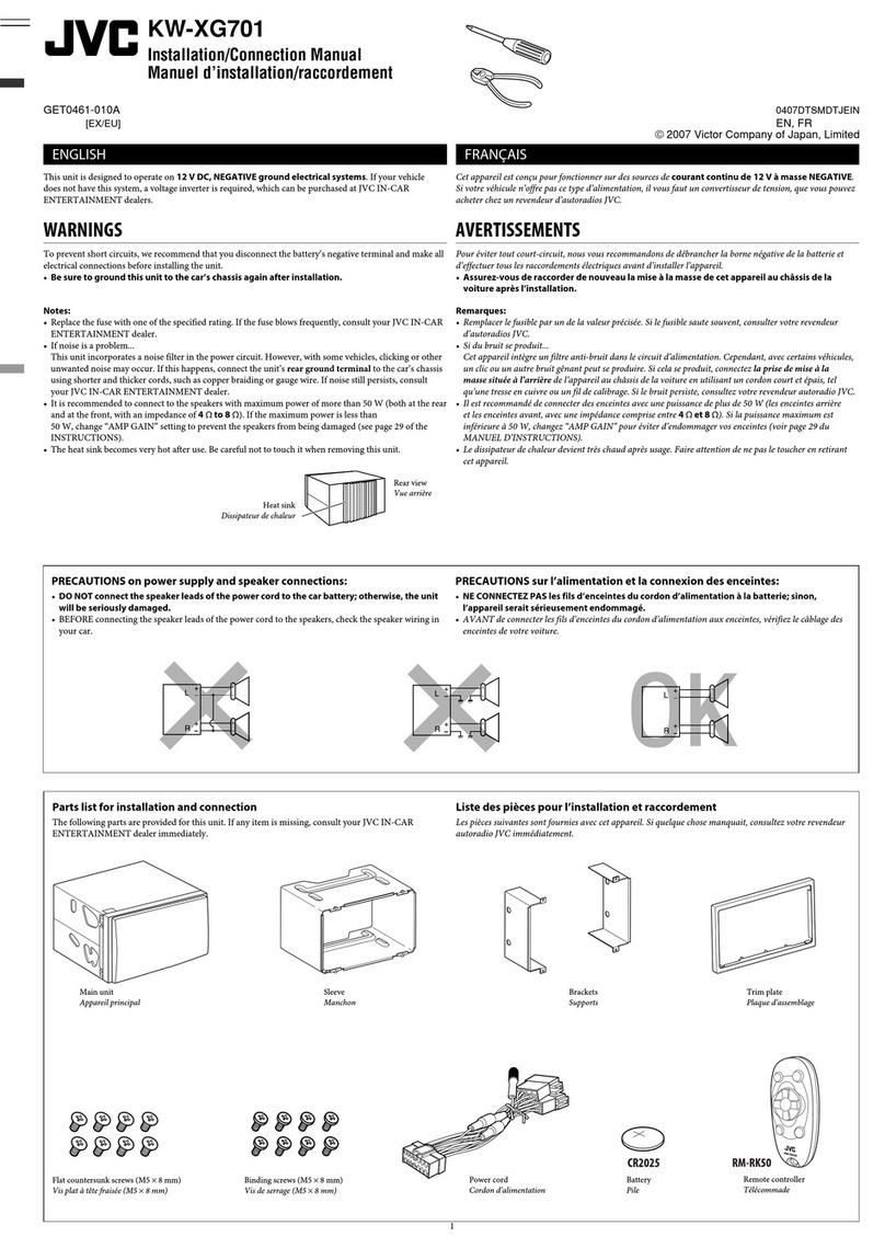 JVC CD Receiver KW-XG701 User manual