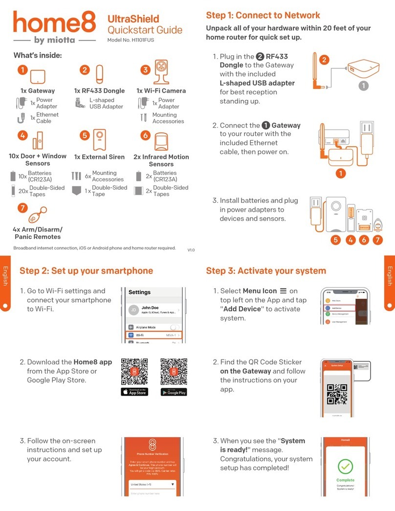 MIOTTA home8 UltraShield quick start guide