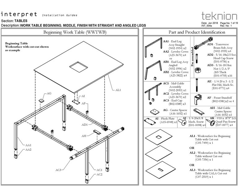 Teknion Beginning Work Table User manual Teknion Beginning Work Table User manual