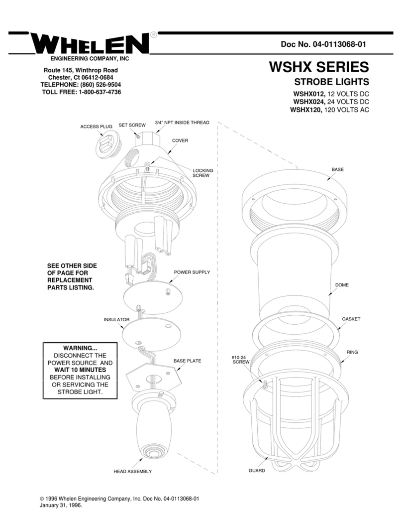 Whelen Engineering Company WSHX Series instructions