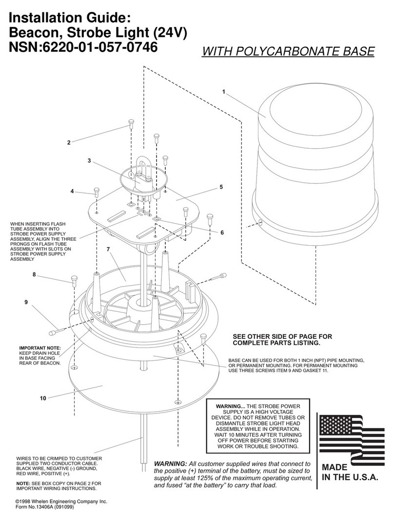 Whelen Engineering Company 6220-01-057-0746 installation guide