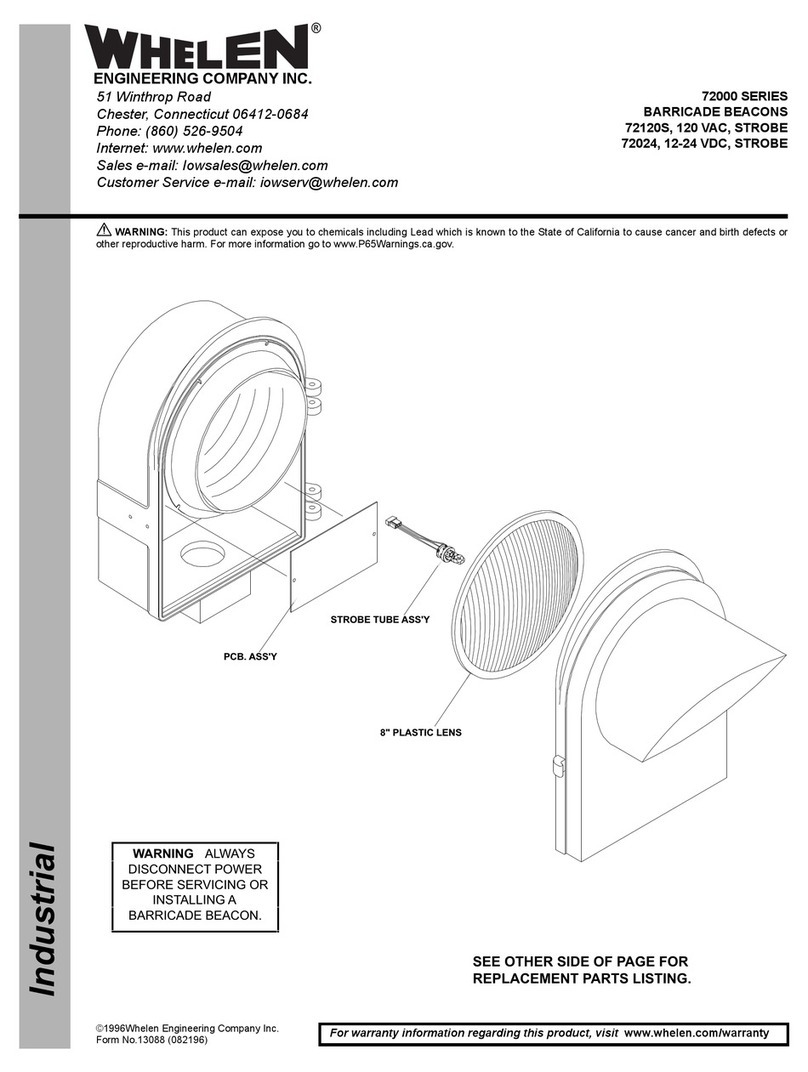 Whelen Engineering Company 72000 Series instructions Whelen Engineering Company 72000 Series instructions