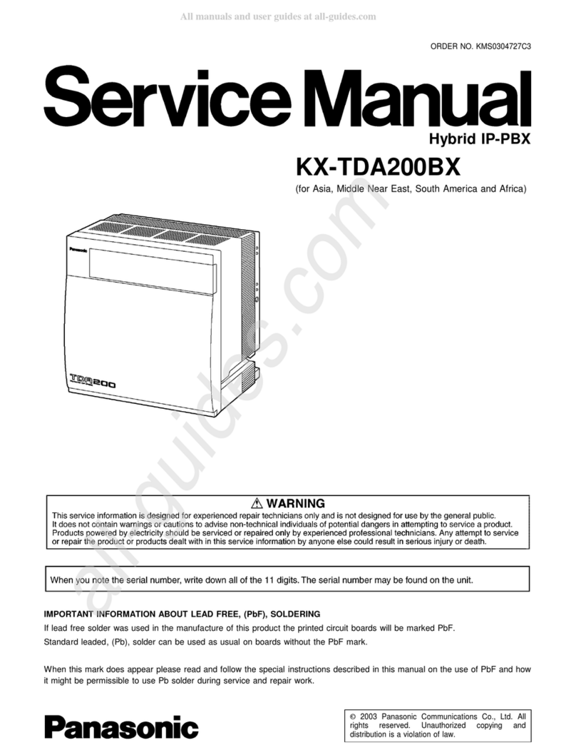 Panasonic KX-TDA200BX User manual Panasonic KX-TDA200BX User manual