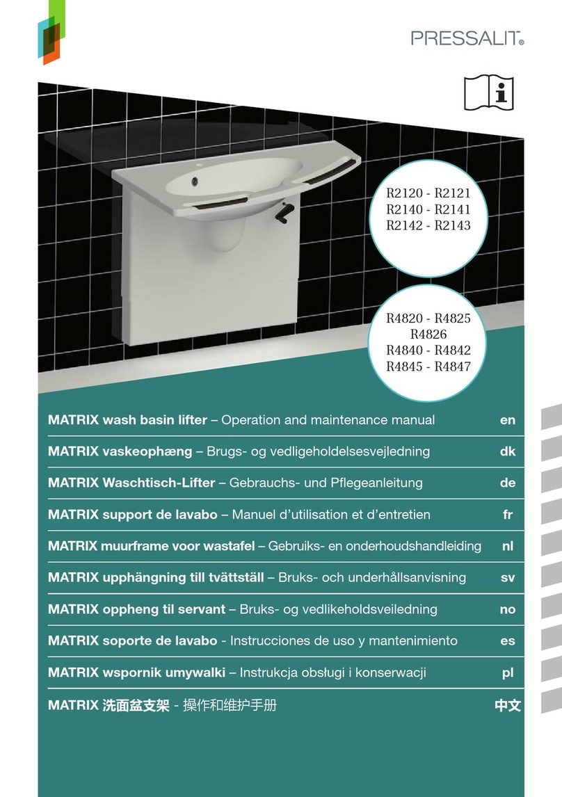 Pressalit MATRIX R2120 Operation and maintenance manual