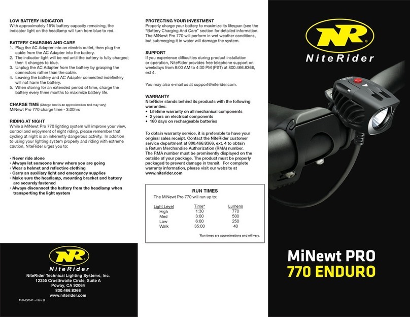 NiteRider MiNewt Pro 770 ENDURO manual