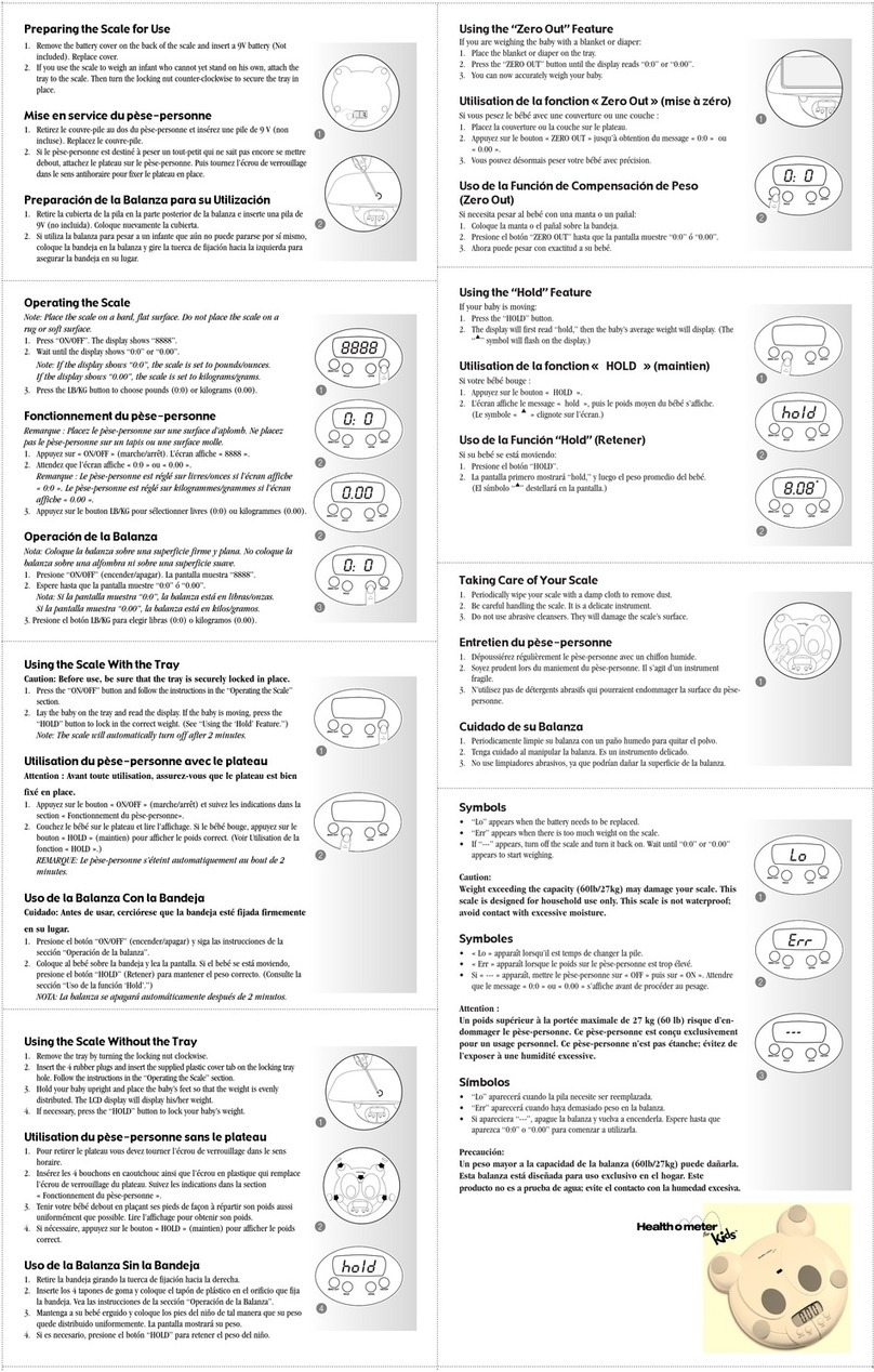 Health O Meter HDC100 user guide