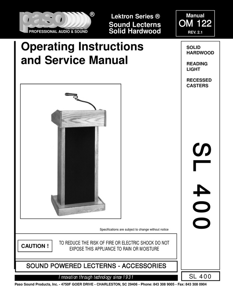Paso Lektron Series Operating instructions and service manual
