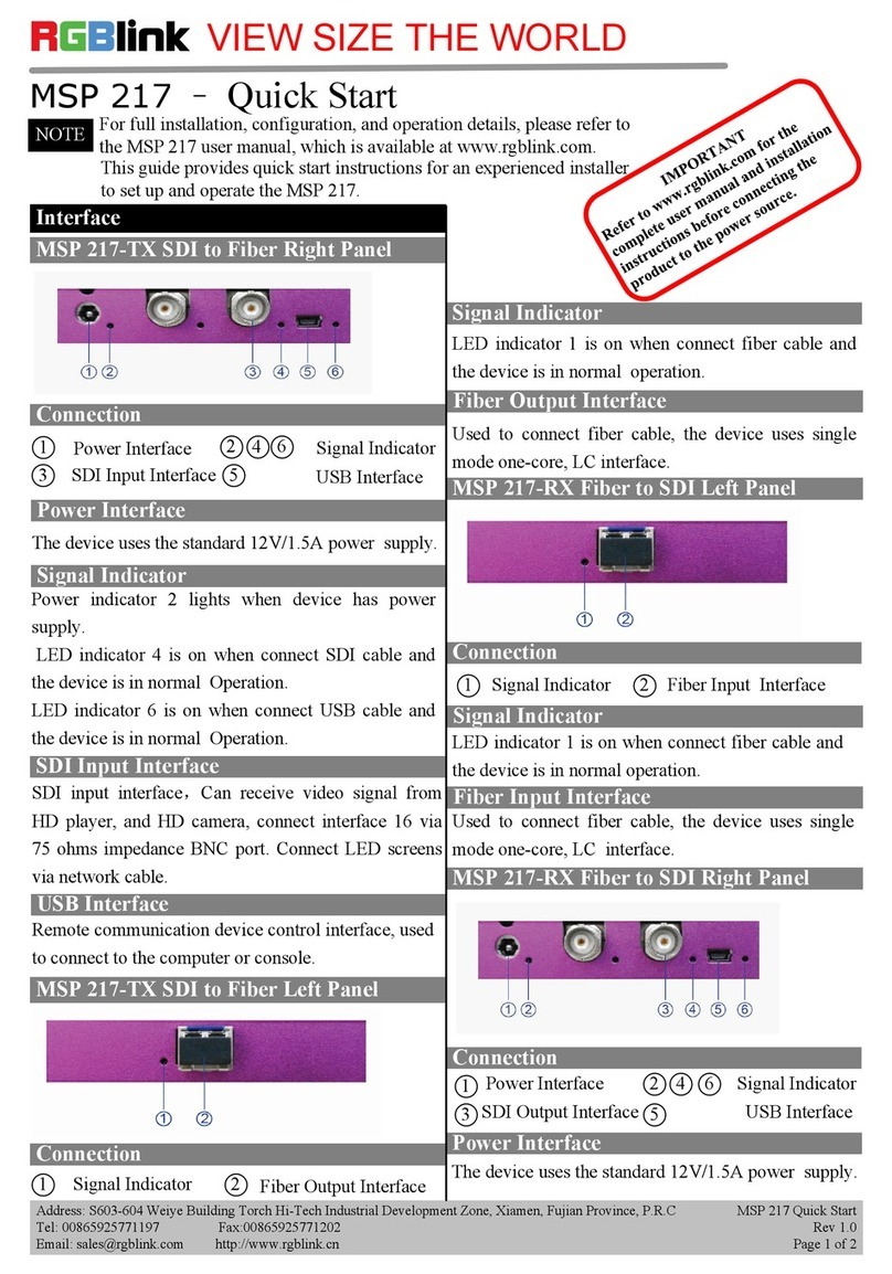 RGBlink MSP 217 Series quick start