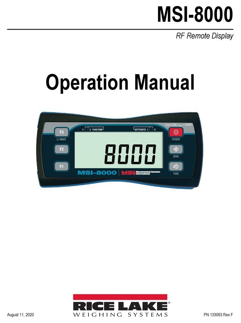 Rice Lake MSI-8000 Operation manual