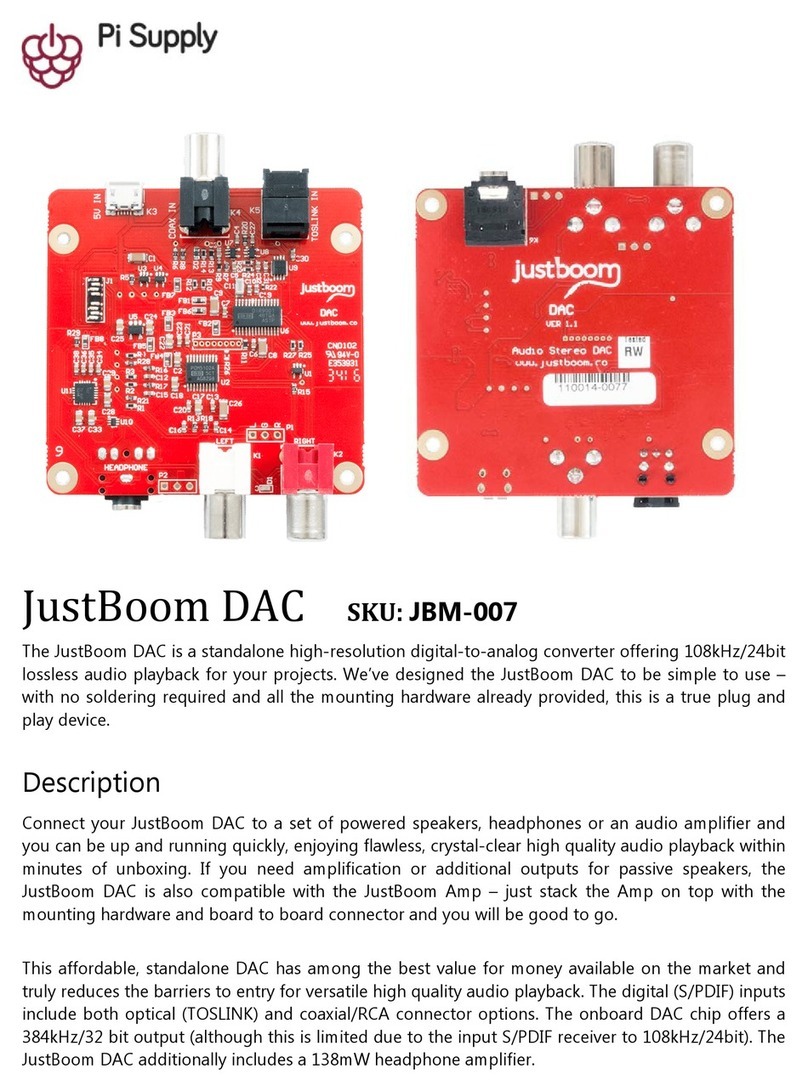 Pi Supply JustBoom JBM-007 quick start guide
