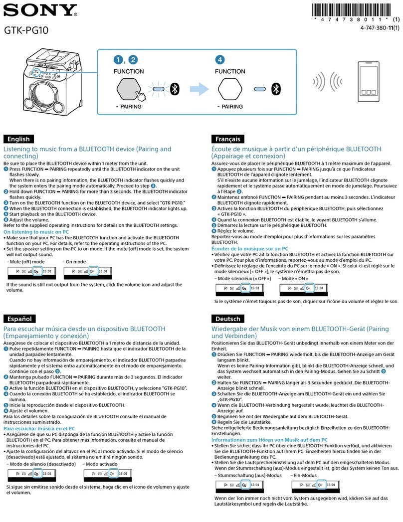 Sony GTK-PG10 Pairing and Connecting