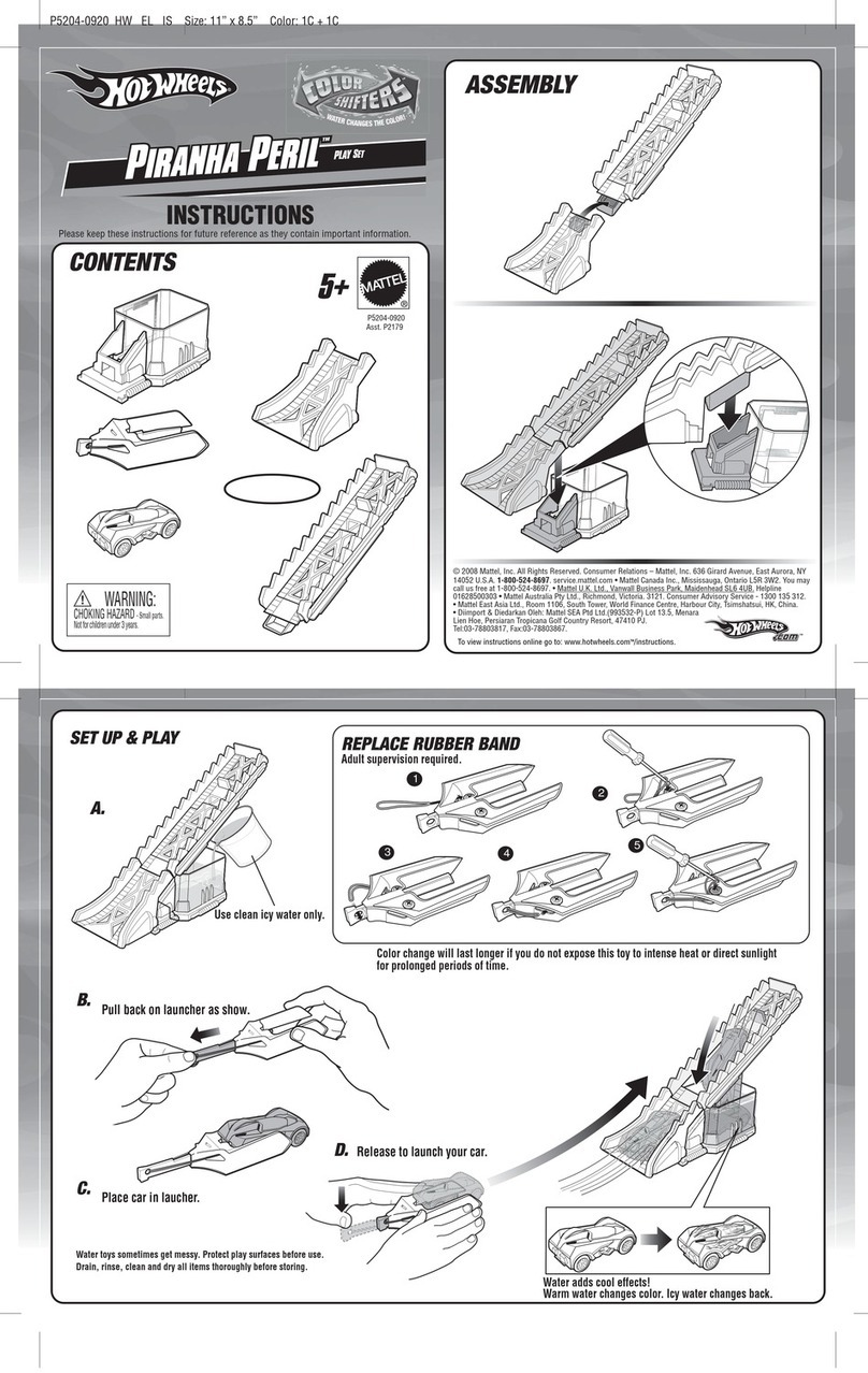 Mattel HOT WHEELS COLOR SHIFTERS PIRANHA PERIL... instructions