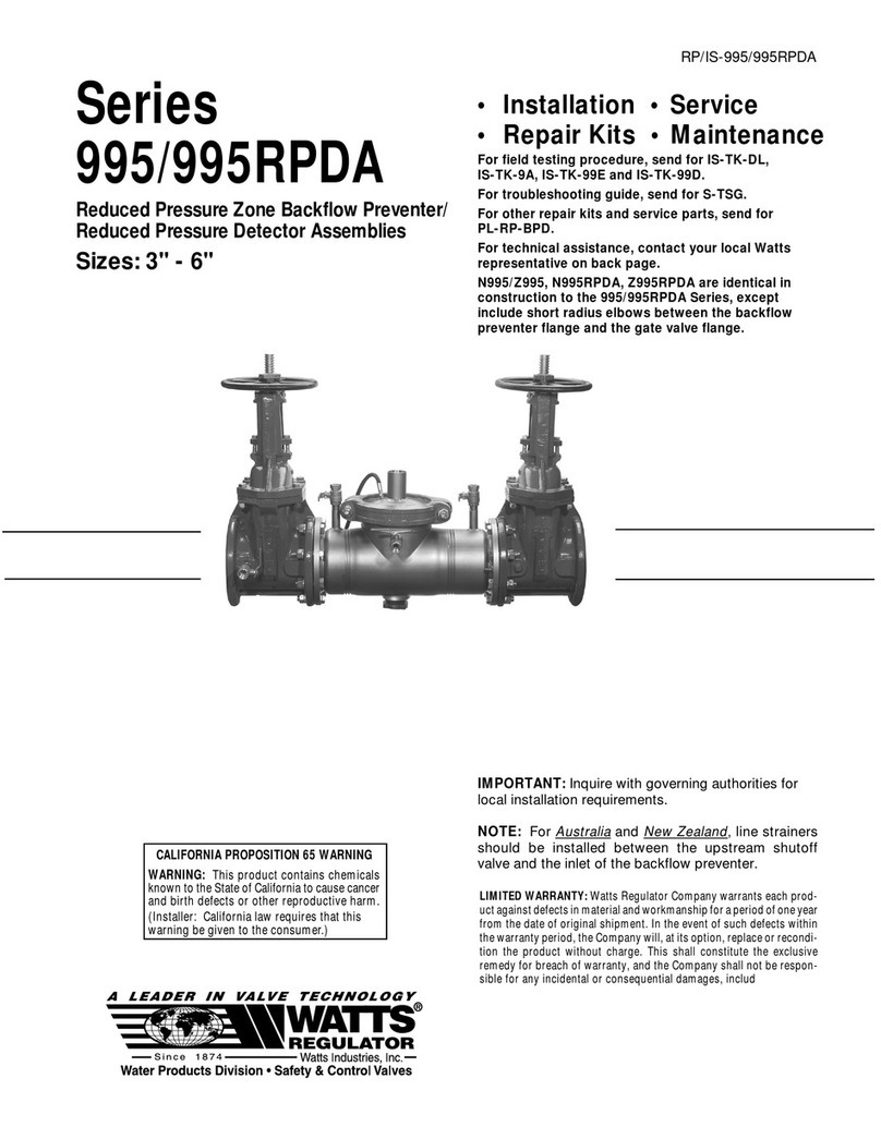 Watts 995 Series Setup guide