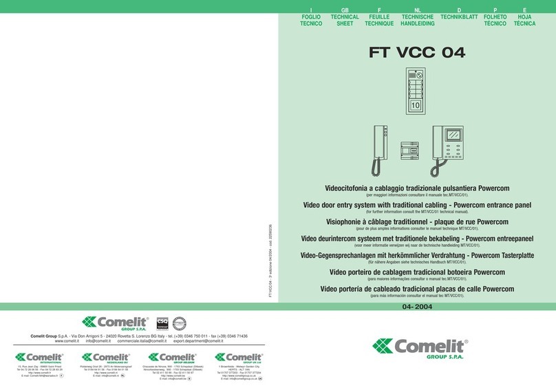 Comelit FT VCC 04 Instruction Manual