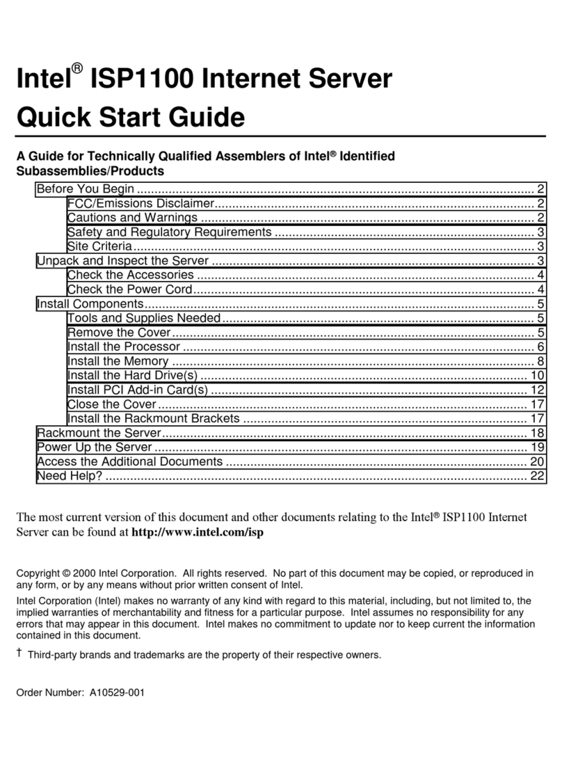 Intel ISP1100 - Server Platform - 0 MB RAM quick start guide