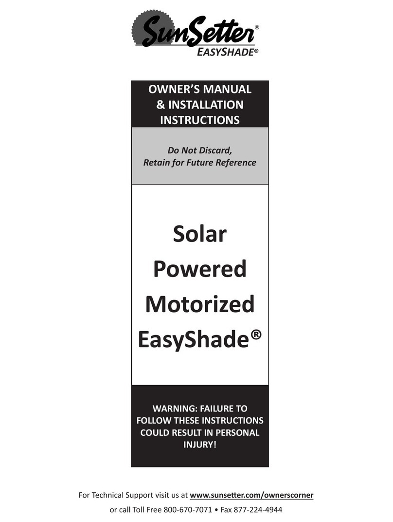 SunSetter EASYSHADE Owner's Manual & Installation Instructions