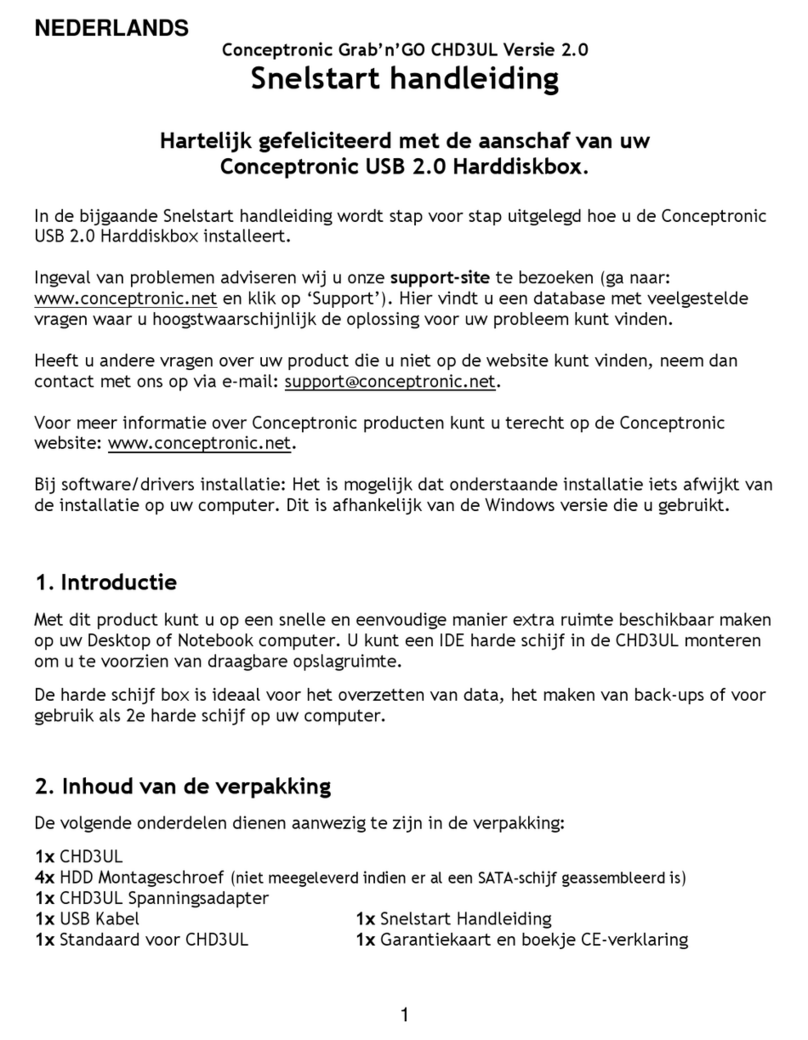 Conceptronic Grab'n'GO CHD3UL Version 2.0 User manual Conceptronic Grab'n'GO CHD3UL Version 2.0 User manual