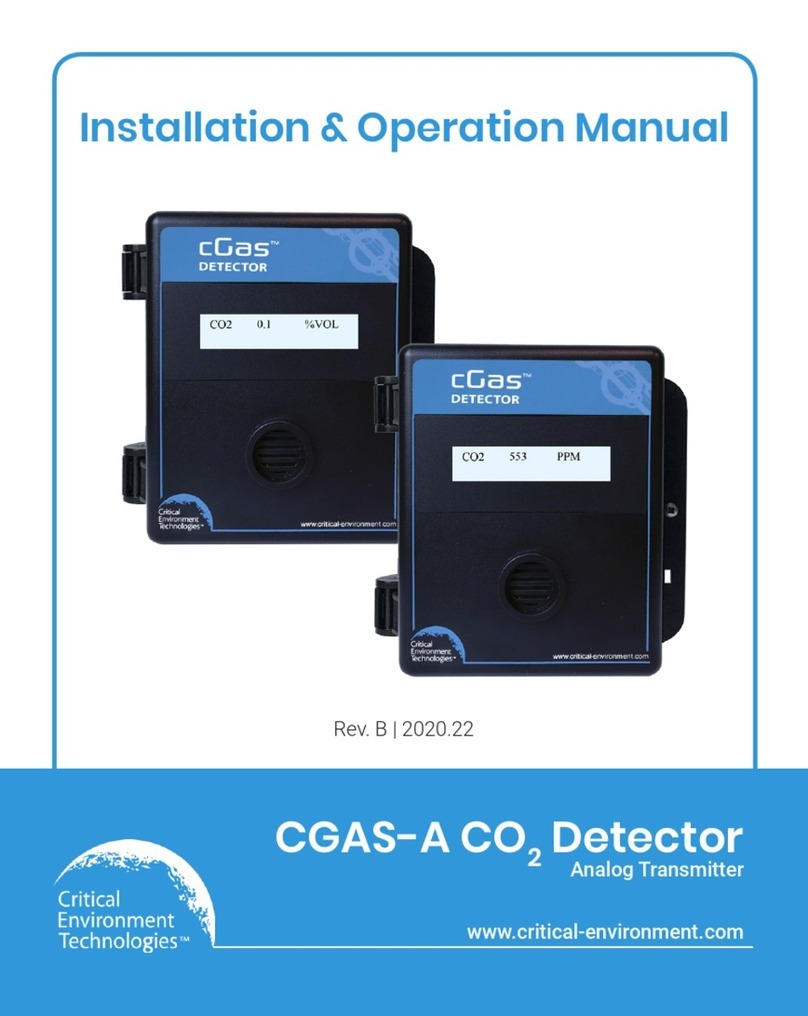 Critical Environment Technologies CGAS-A Series Installation & operation manual