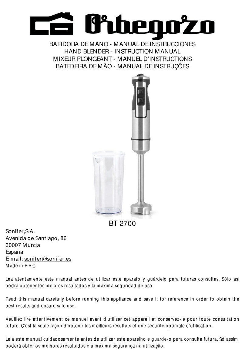 Orbegozo BT 2700 instruction manual