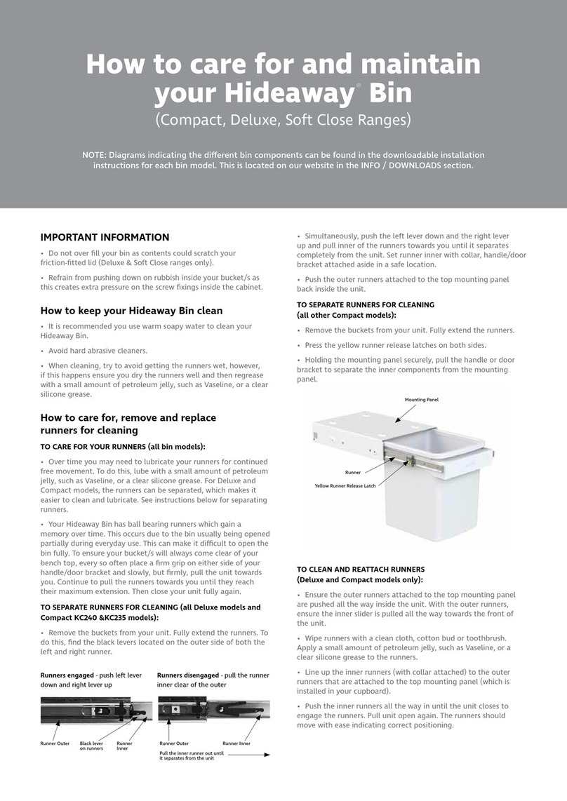 Hideaway Compact Series How to Maintain