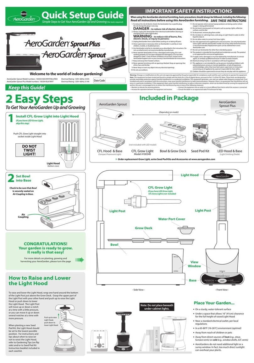 Miracle-Gro AeroGarden Sprout LED Quick setup guide
