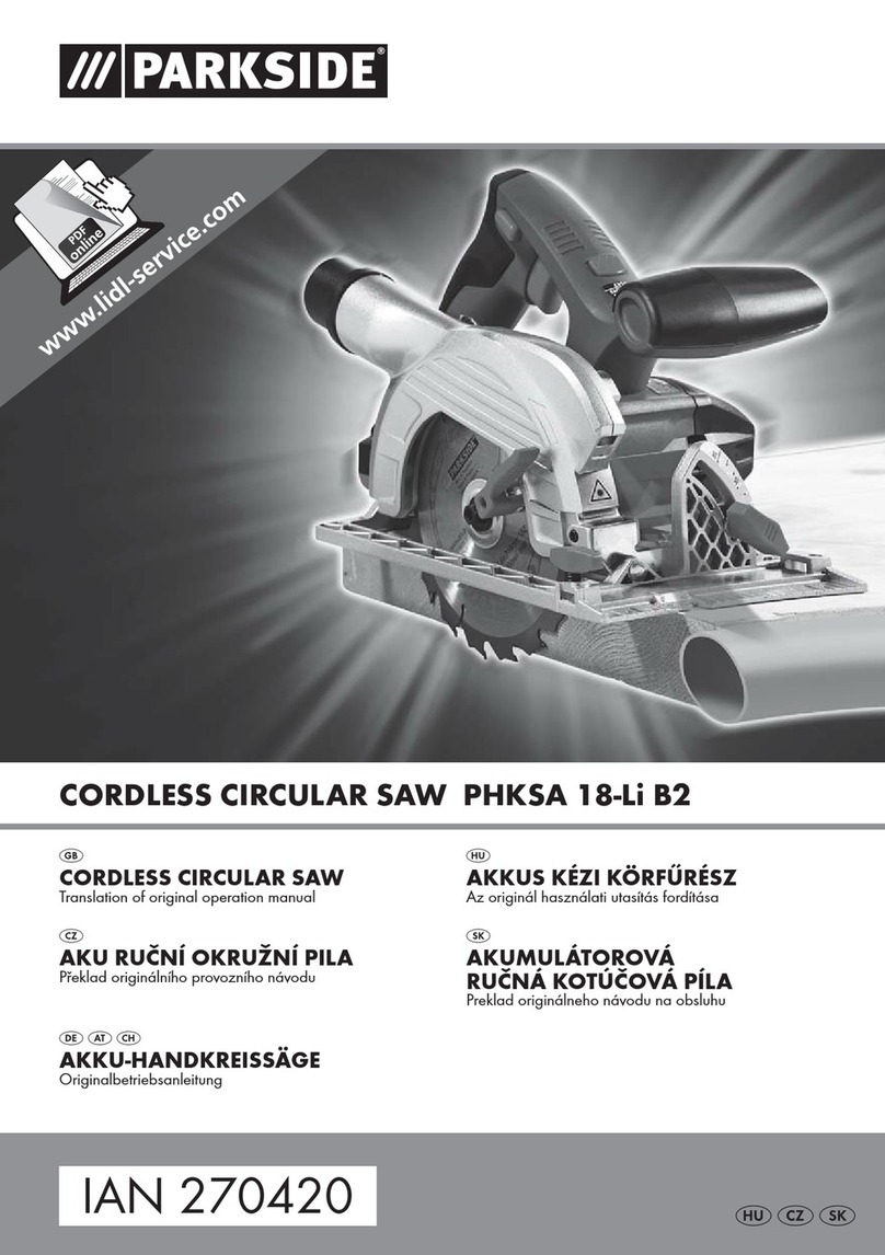 Parkside PHKSA 18-Li B2 Owner's manual