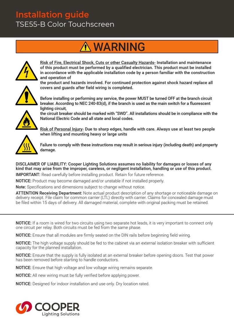 Cooper TSE55-B User manual