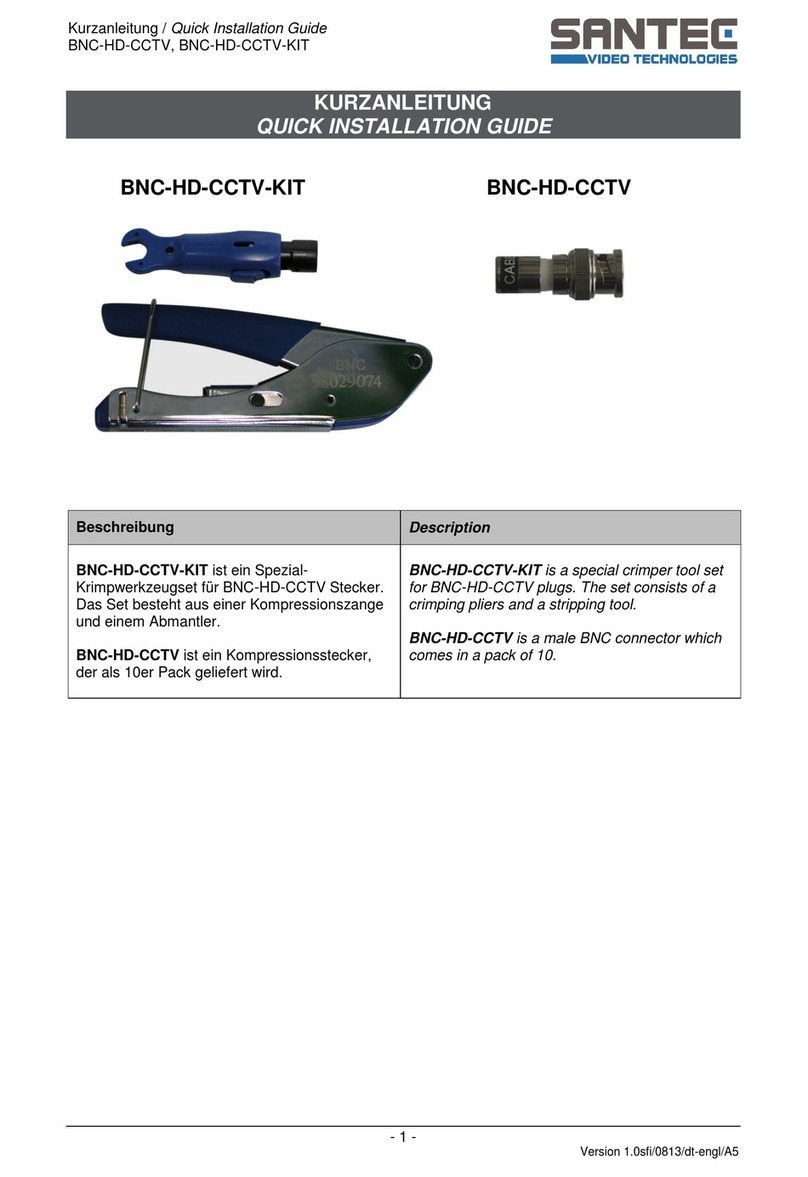 Santec BNC-HD-CCTV-KIT Quick installation guide