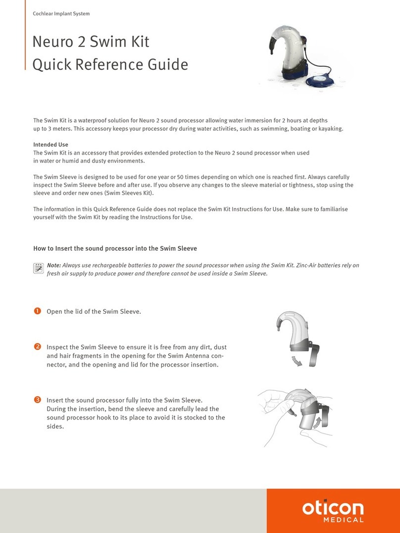 Oticon Medical Neuro 2 Swim Kit Quick reference guide