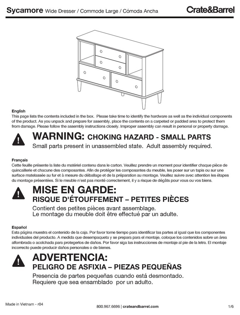Crate&Barrel Sycamore User manual Crate&Barrel Sycamore User manual