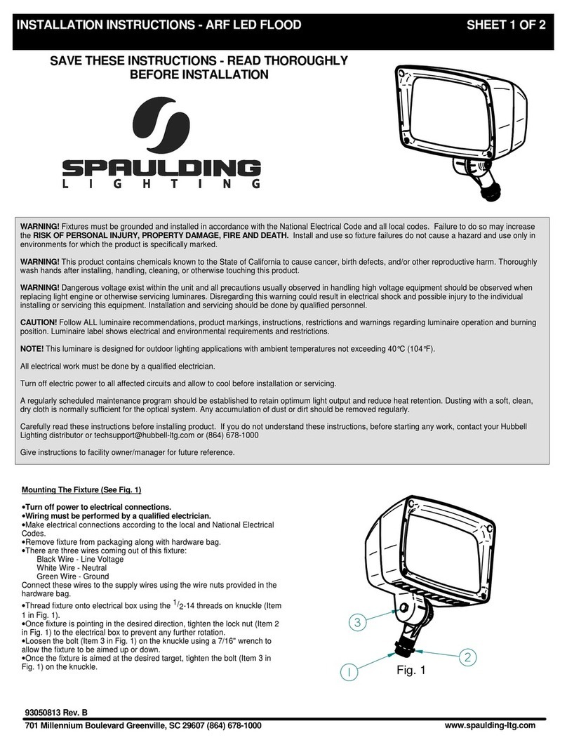 Spaulding Lighting ARF Series installation instructions Spaulding Lighting ARF Series installation instructions