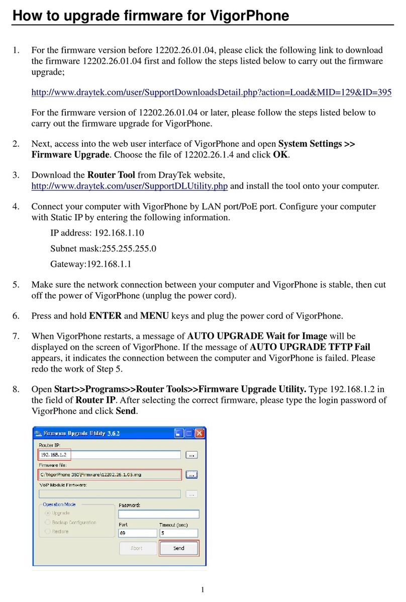Draytek VigorPhone 350 How to upgrade firmware