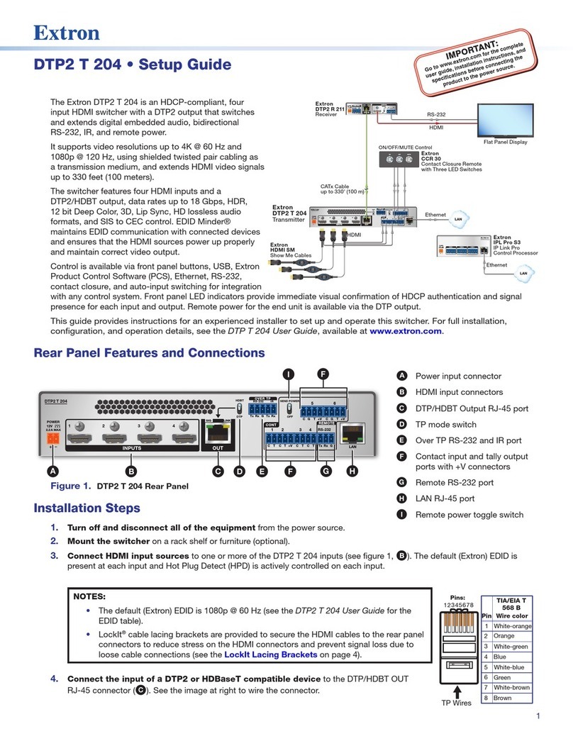 Extron electronics DTP2 T 204 User manual