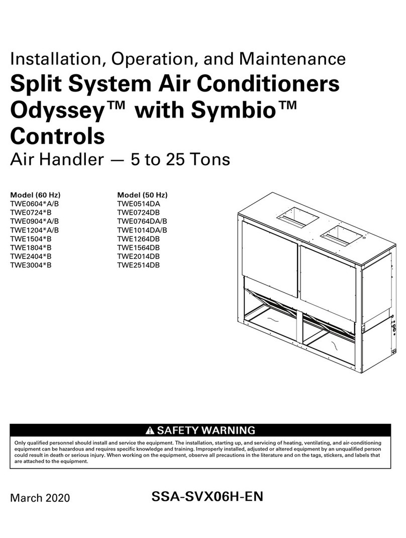 Trane Odyssey TWE0604*A/B Installation and operating instructions