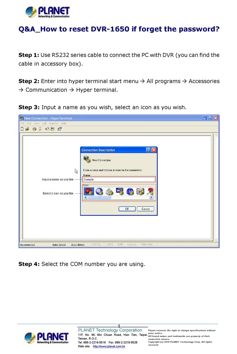 Planet USER MANUAL User manual