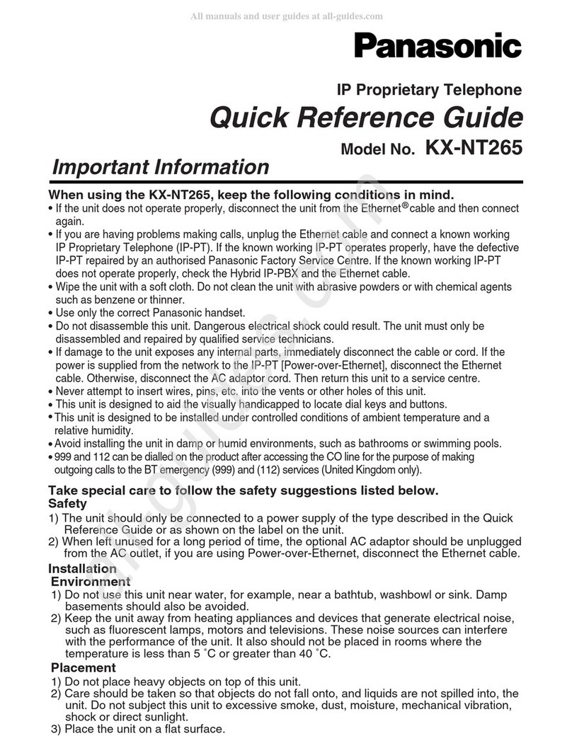 Panasonic KX-NT265 User manual