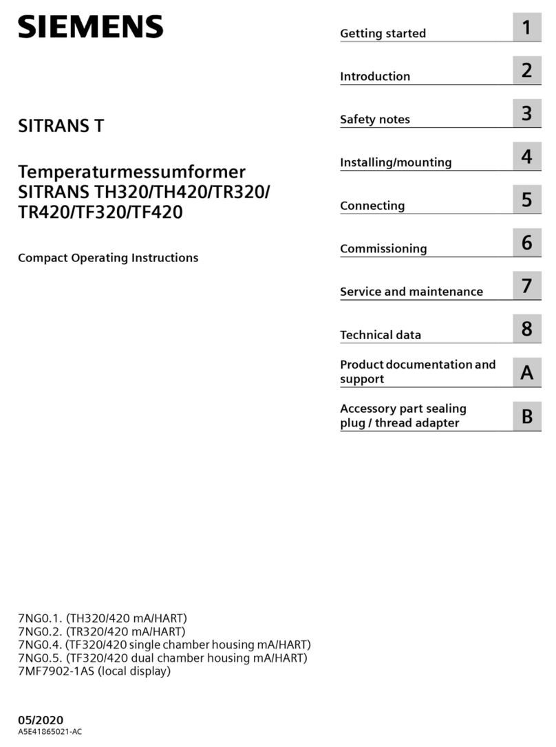 Siemens SITRANS T Series Compact operating instructions Siemens SITRANS T Series Compact operating instructions