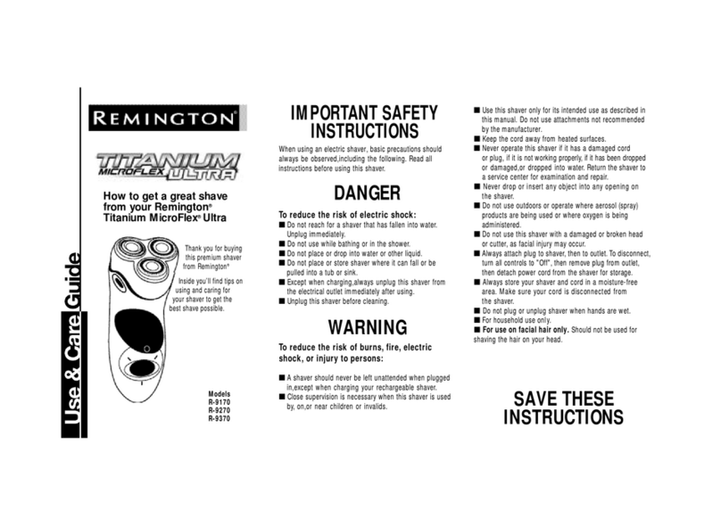 Remington Titanium MicroFlex Ultra User manual