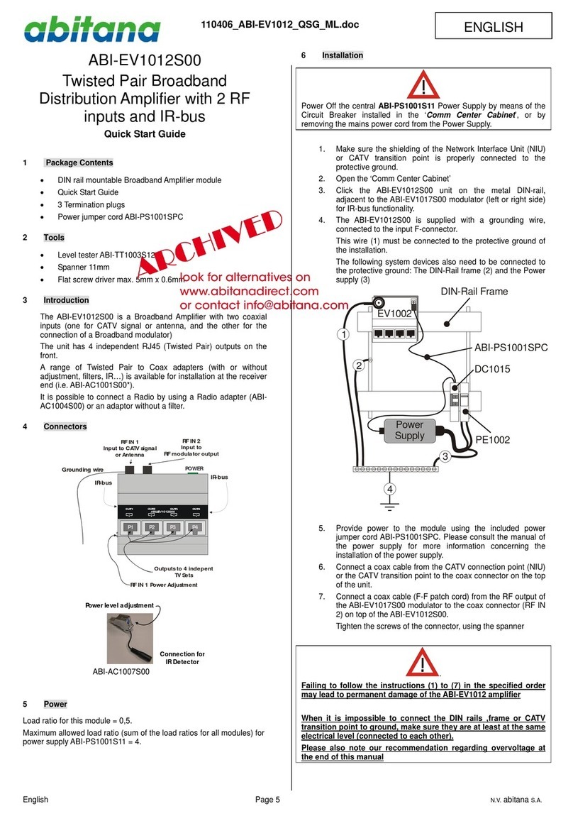Abitana ABI-EV1012S00 quick start guide