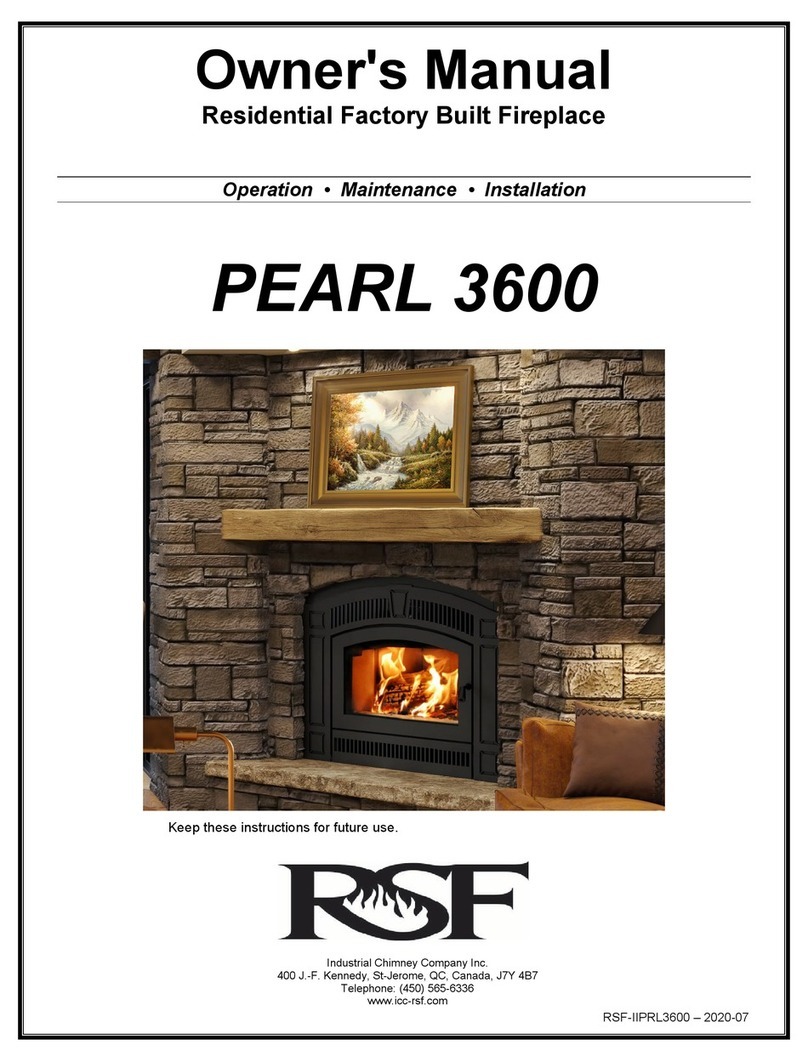 RSF Woodburning Fireplaces PEARL 3600 User manual RSF Woodburning Fireplaces PEARL 3600 User manual