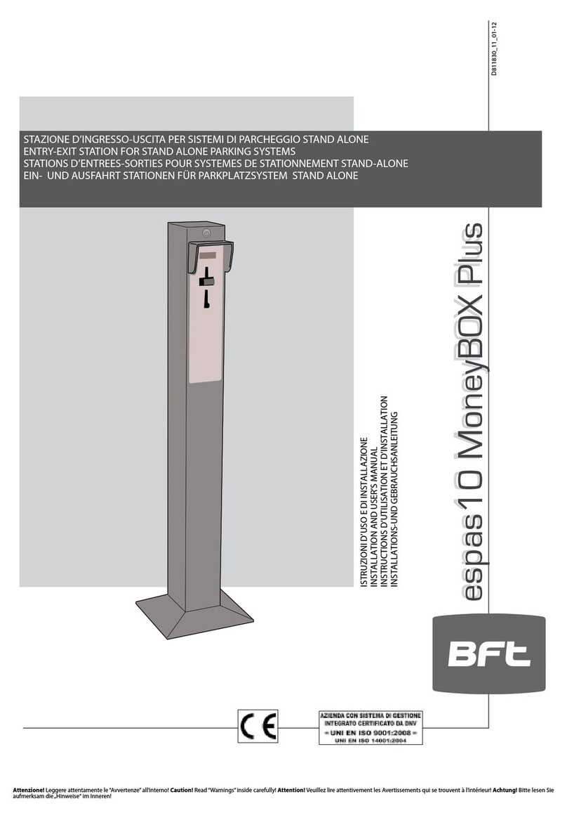 BFT espas10 MoneyBOX Plus Installation and user manual