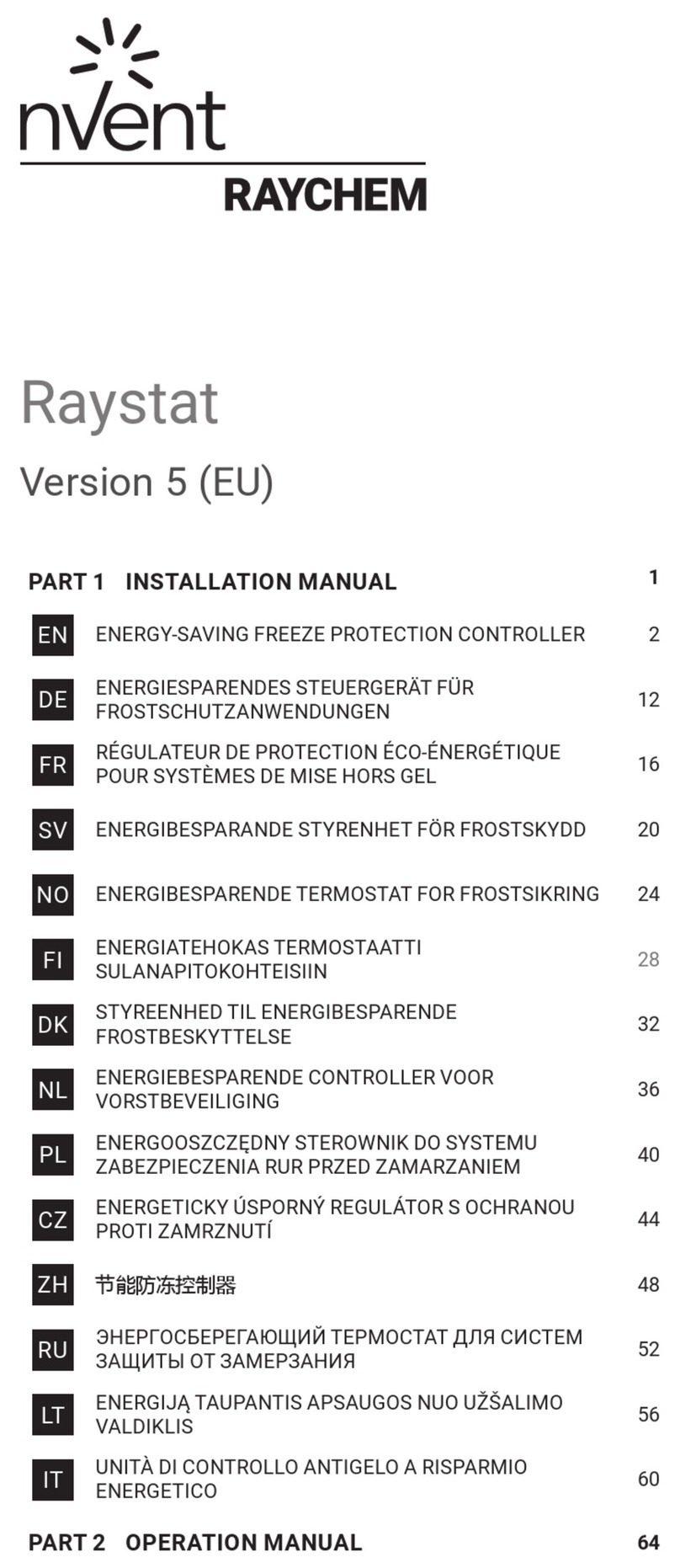 nVent RAYCHEM Raystat V5 User manual