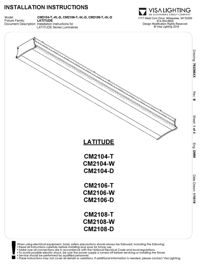 Visa Lighting LATITUDE Series installation instructions