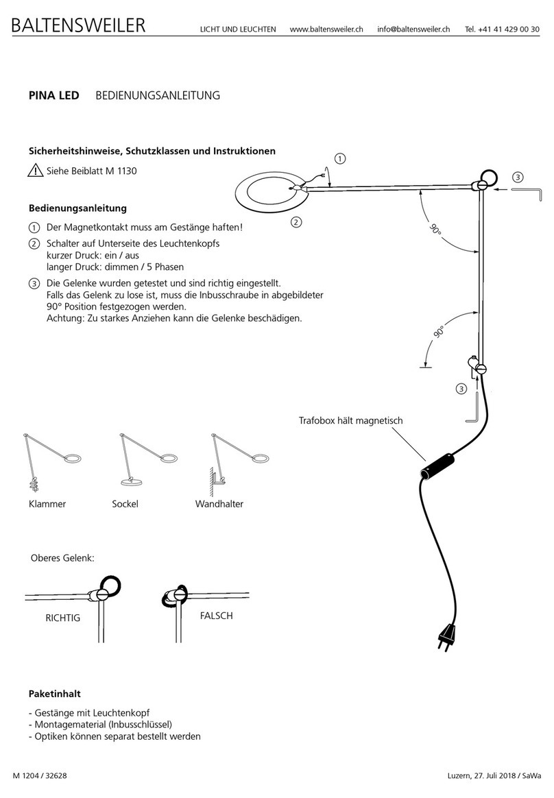 BALTENSWEILER PINA LED Assembly and operating instructions BALTENSWEILER PINA LED Assembly and operating instructions
