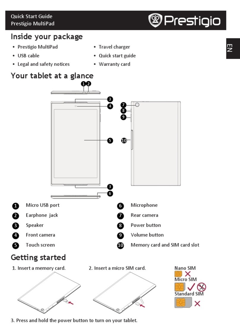 Prestigio Multipad Thunder 8.0i 3G quick start guide