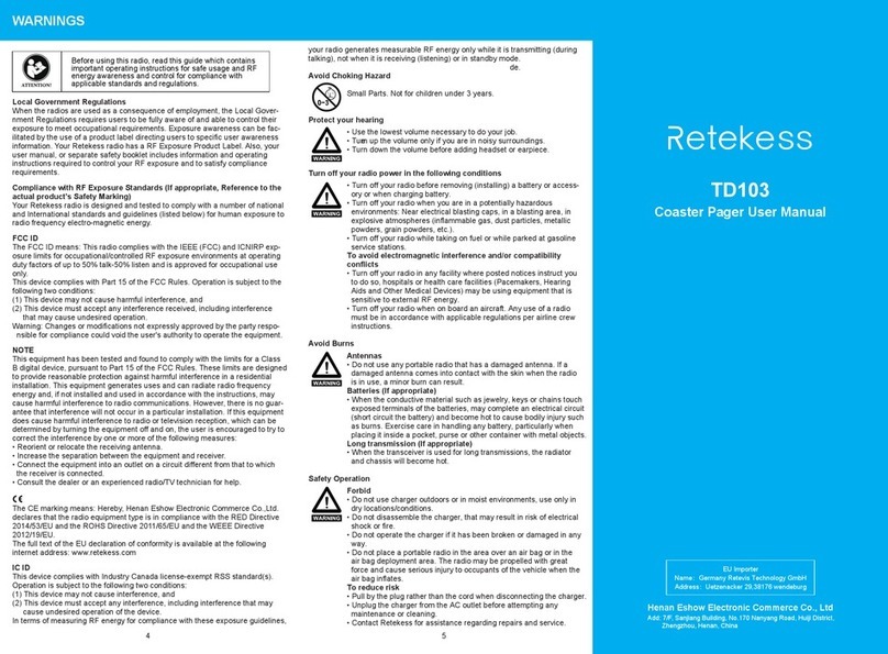Retekess TD103 user manual