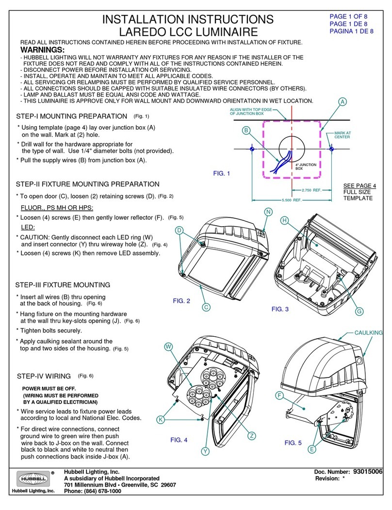 Hubbell LAREDO LCC installation instructions