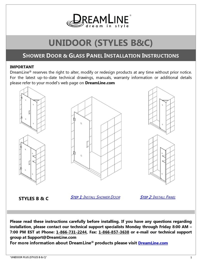 Dreamline UNIDOOR B User manual